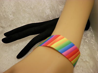 Handmade AWARENESS LGBT Ribbon Rainbow Awareness Band Bracelet/Jewelry/Women