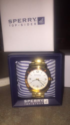 Sperry Top Sider Gold Tortoise Women's Watch NIB Perfect Gift! $180 Value!