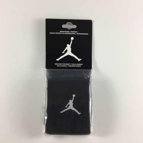 NIKE Jordan Jump Man Adult Unisex Black/Red Durable Wristbands 2 Pack 619352-010