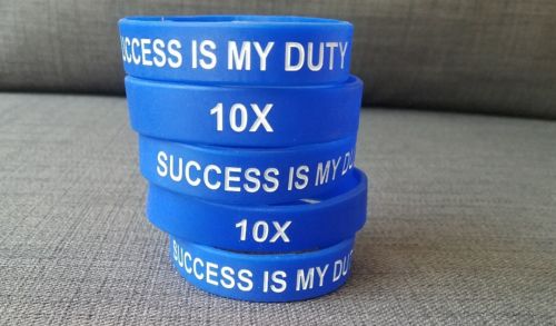 2 motivational wristbands - GC - Grant Cardone - Blue - Success is my duty - 10X