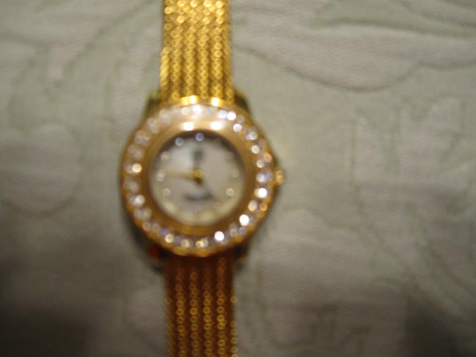 Victoria Wieck Beverly Hills Crystal/Gold Mesh Watch