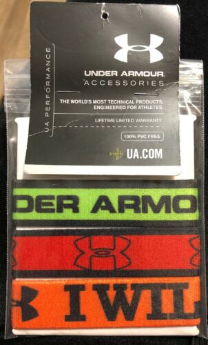 Under Armour Wristbands Stretch Bracelets 3 Pack Orange Lime Red I Will Athletic