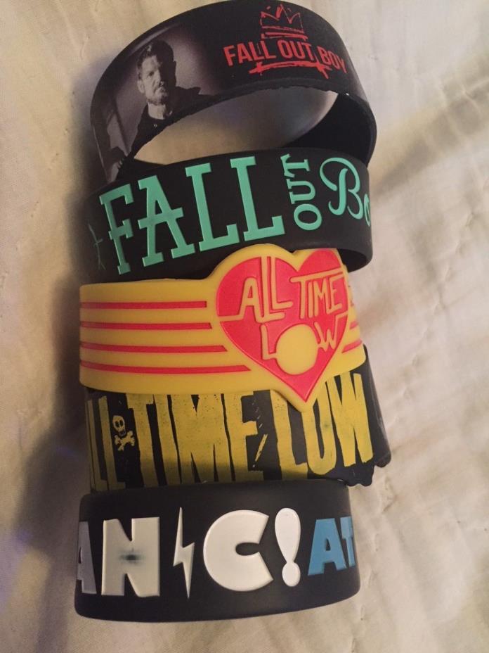 Band Bracelet lot (Fall Out Boy, Panic! At The Disco, All Time Low)