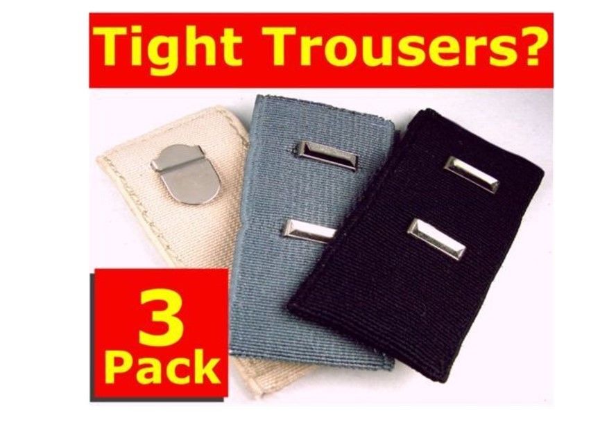 6  Hook n Eye Clasp Pants Expander Waist Extender ( 2 Sets of 3 = 6 )