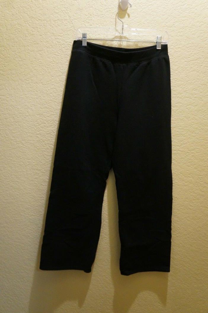 ADULT UNISEX BLACK ELASTIC WAIST SWEATPANTS BY HANE'S SIZE M