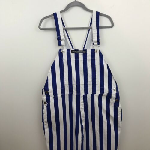 Game Bibs Overalls  Large Striped Blue White Adjustable Straps Football College