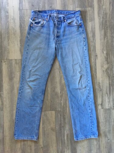 Vintage Levi’s Denim Jeans 501 32  x 32 (32 X 30.5) Button Fly  Made in USA