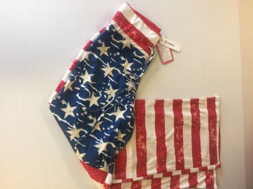 NWT Pat Pat S Yoga Bottoms Pants American Flag Red White & Blue 4th of July NEW