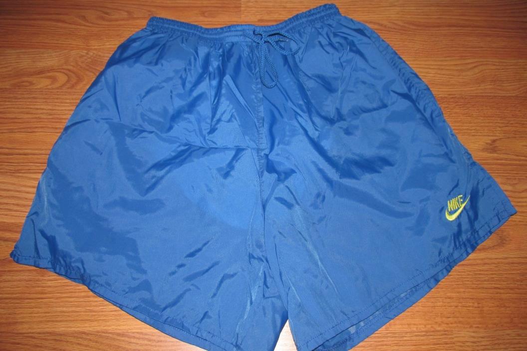 NIKE Lined Drawstring Shorts~Unisex Size L~Blue~Nylon~EUC