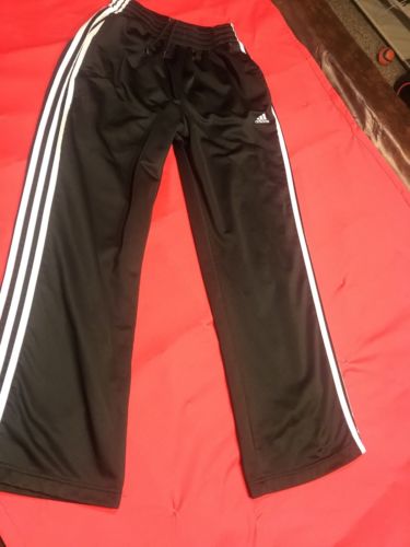 Unisex Adidas Black And White Athletic Runnng Pants Size Small Nice!!!
