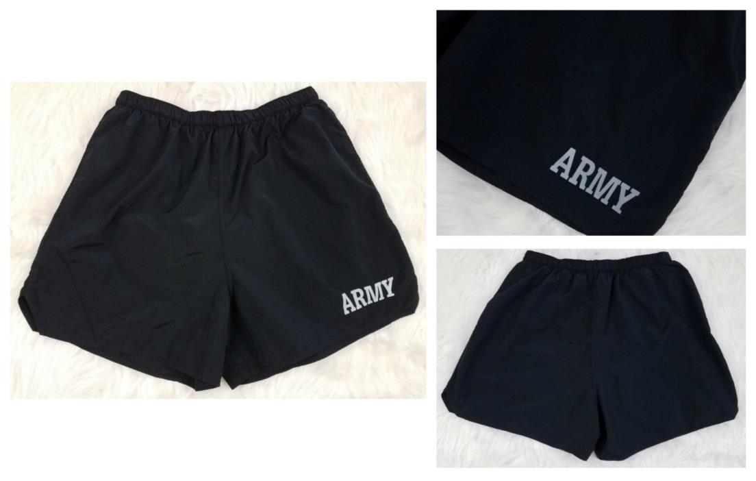 US Army PT Shorts/Trunks ~ Physical Fitness Uniform Black Reflective Army