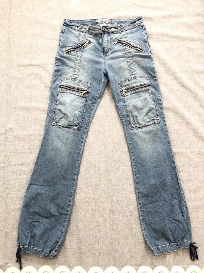 Vintage GUESS JEANS Jogger 80s Retro High Waist Zippers Unisex 31