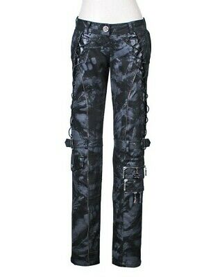 Black and Gray gothic punk military pants unisex men's women's Small. Industrial