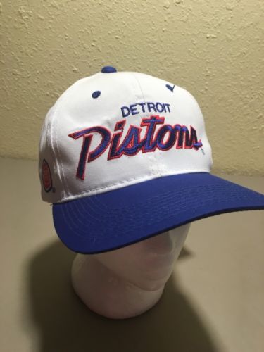 NWT Detroit Pistons Sports Specialties Snapback Hat White Blue Embroidered NBA