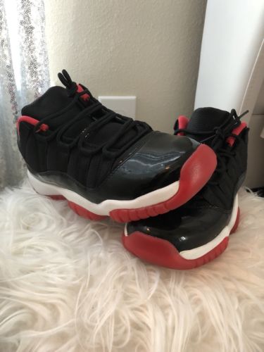 Nike Air Jordan 11 BRED Lowtop 7Y Authentic!! Black/Red/White