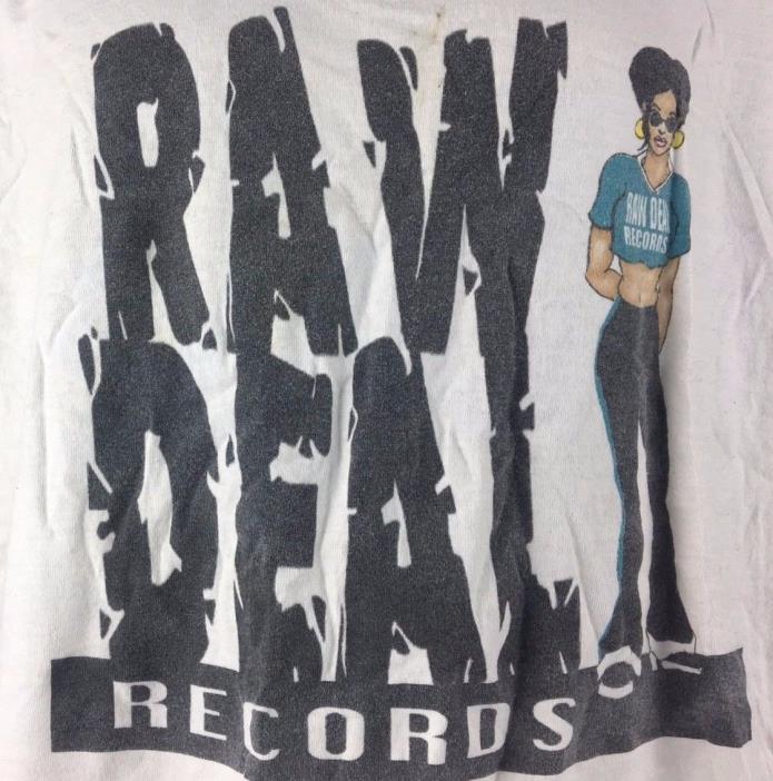 Vintage Raw Deal Records Shirt 90s Easy E Hip Hop Rap 2 PAC NWA Street Style