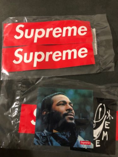 Supreme FW18 Sticker Pack, Marvin Gaye, Smile, Box Logo