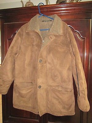 WEATHERPROOF CO. BROWN SIZE L VERY SOFT POLYPILE LINED THIGH LENGTH  CAR COAT