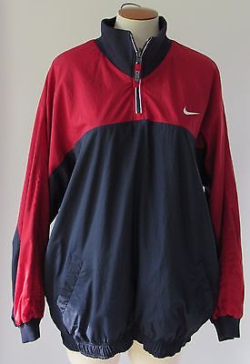 Nike Red and Blue Reversible 3/4 Zip Wind-Breaker Jacket Size XL