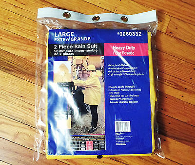 New Heavy Duty PVC Rain Jacket & Detachable Hood #0060332 Size Large