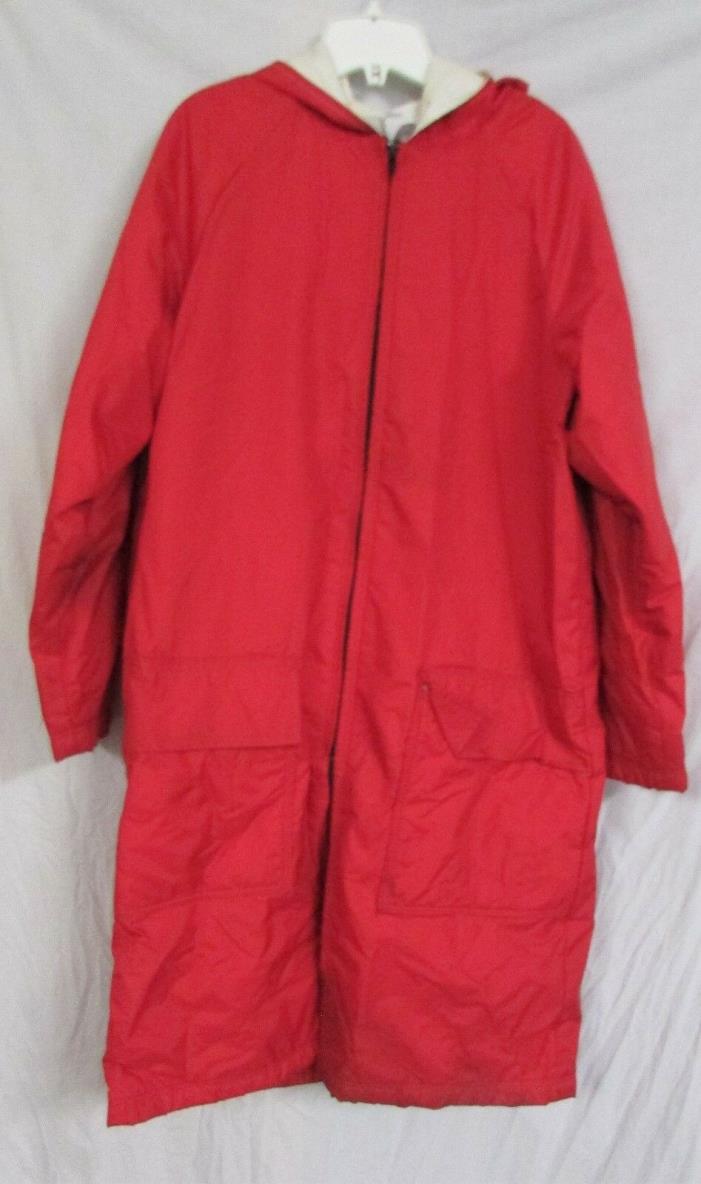 Unisex Long Red Rain Jacket By Otterwear Rainwear, Size M