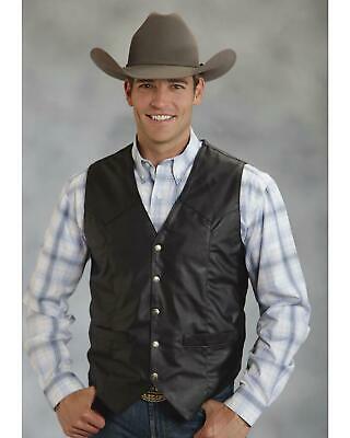 Roper Men's Faux Leather Western Vest - 02-075-0600-0108 BL