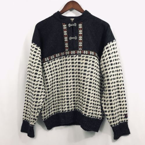 Devold Wool Nordic Norwegian Sweater clasps Small Norway 46” Bust