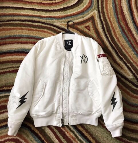 The Weeknd x Alpha industries Rare starboy White bomber Jacket Sold out Size-XXL