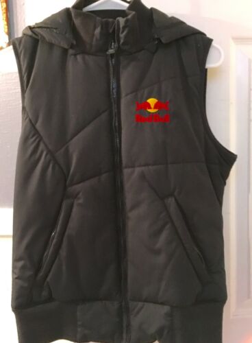 Rare Red Bull Energy Drink Black Puffer Vest Size Small Warm