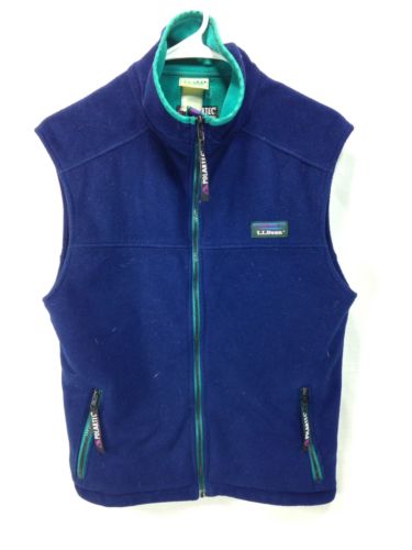 VTG LL Bean Vest Jacket Coat Purple Polartec Windbloc Fleece Full Zip Aztec