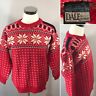 DALE OF NORWAY Nordic Snowflake Wool Crewneck Christmas Skiing Sweater Sz 54