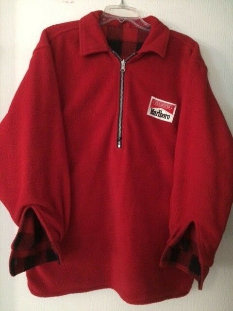 Marlboro Fleece Jacket 1990s Reversible Size Large