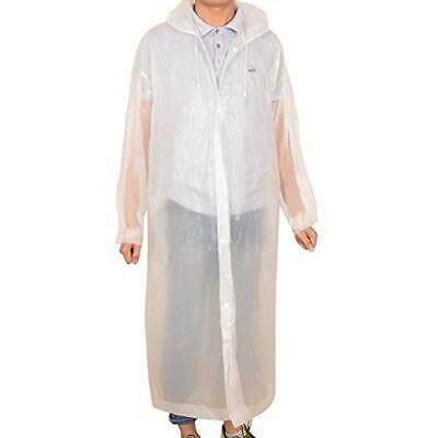 Rain Poncho With Hood And Sleeves For Trip White Clothing