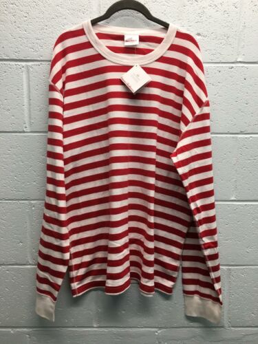 Adult Hanna Andersson Classic Stripes Pajama Top XXL Red/White Stripes Cotton