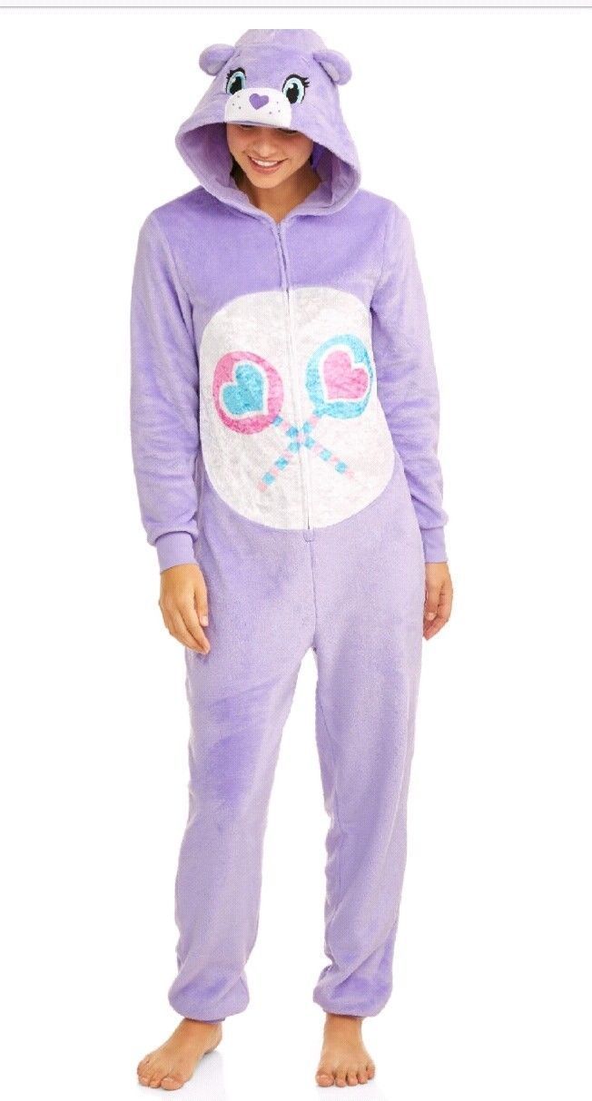 M SHARE BEAR Care Bear Women's Union Suit LILAC Halloween Costume Pajamas