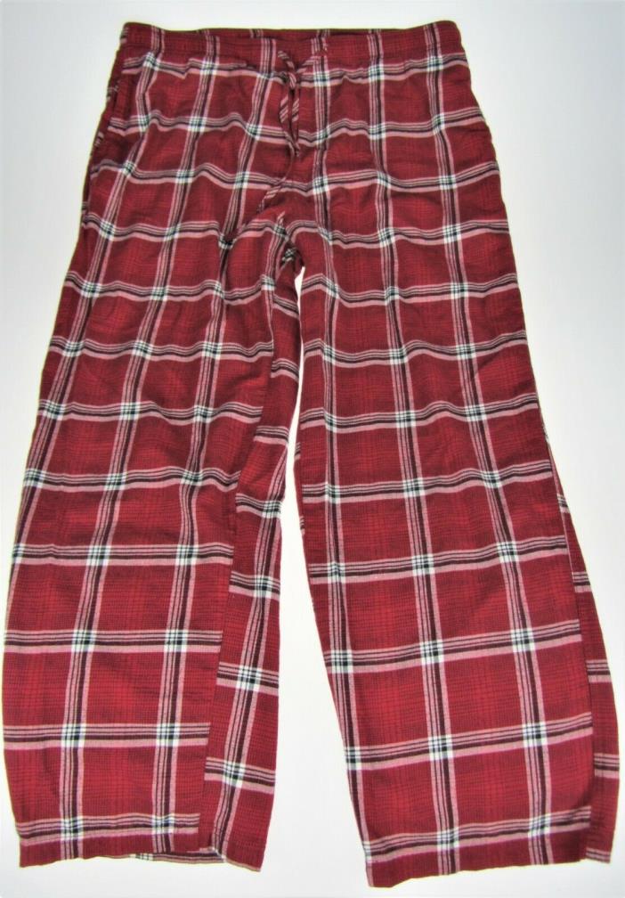 XL Life is Good Sleep Pajama PJ Lounge Pants Red Plaid Unisex