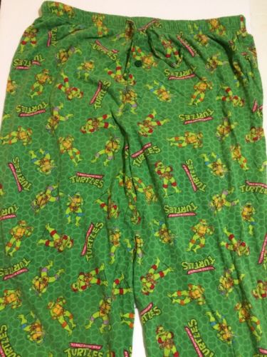 Teenage Mutant Ninja Turtles Pajama Pants Bottoms Size large Viacom Green