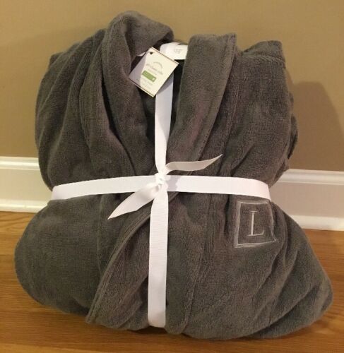 NEW Pottery Barn EXTRA LARGE Classic Terry Robe GRAY Monogram 