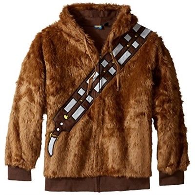 Star Wars Men's I Am Chewie Hooded Costume Fleece, Brown, Medium