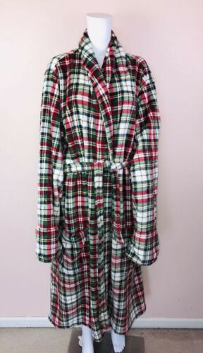 Pottery Barn Denver Plaid Plush Bath Robe Size XL