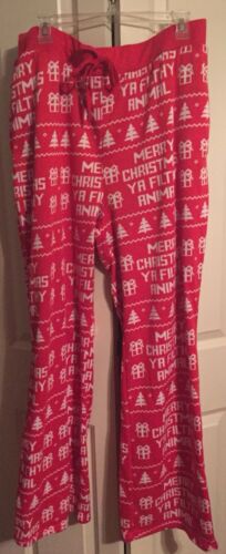 Red Fleece Pajamas Pants Sz XXL Merry Christmas Ya Filthy Animal Unisex