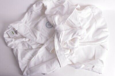 NWT Pottery Barn Organic Spa bath robe M medium white cotton unisex 