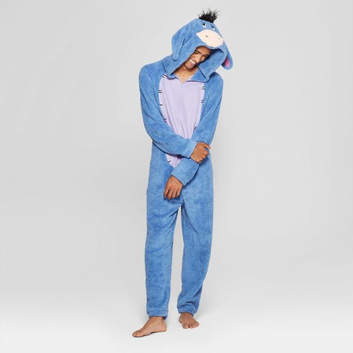 Eeyore Men's UNION SUIT Novelty PAJAMAS SIZE M Winnie the Pooh Costume Adult