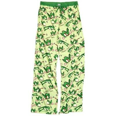 Lazy One Womens' Fitted Yoga Pants Toadally Tired Green - Size XS