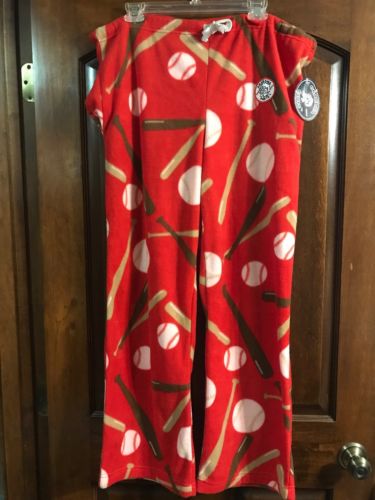Grandma Pants Red Baseball-Themed Lounge/Sleep Pants Unisex Size M NWT