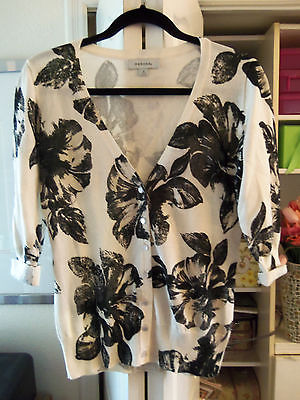 Pretty MERONA Floral Print  Cotton Button Front Cardigan-Size Small