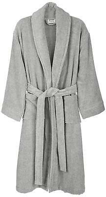 Pinzon Unisex Terry Cotton Bathrobe Robe - Medium/Large - Platinum Gray 360GSM
