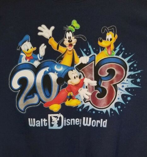 Disneyland Walt Disney World by Hanes Navy Blue Sweatshirt Size S Unisex 2013