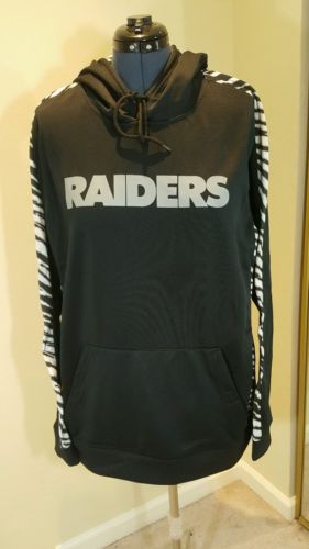 Raiders Hoodie Men Women Size XL NFL Team Apparel Raiders Sweatshirt Zubaz Black