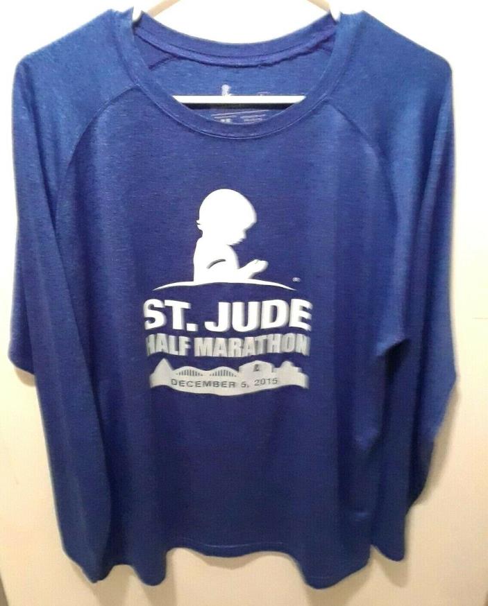 St Jude Childrens Hospital Logo Half Marathon Blue Large Long sleeve shirt